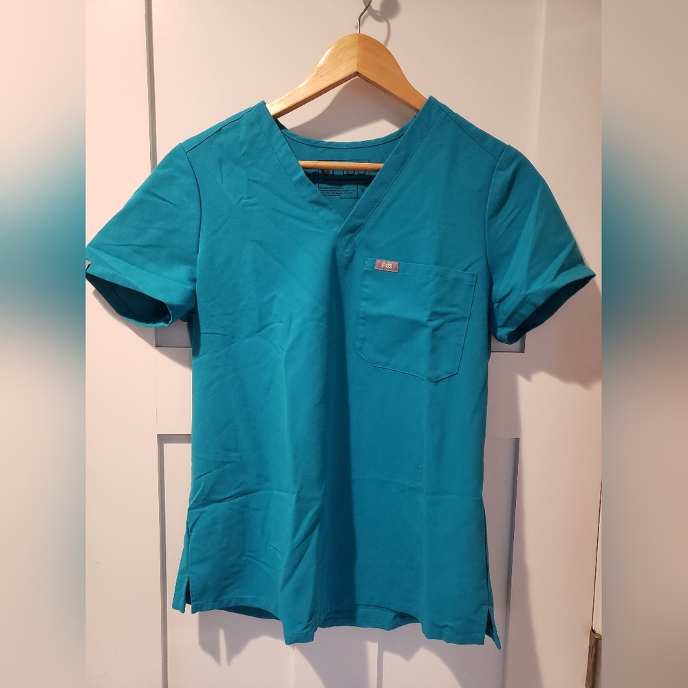 Figs, Teal, Casma, Small Scrub Top
